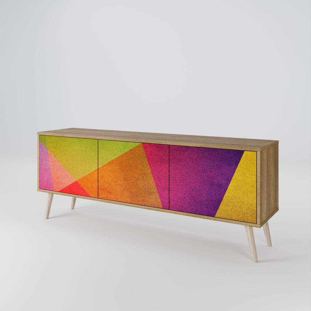 VIVID GEOMETRY TV-Lowboard mit 3 Türen in Eiche-Optik