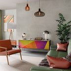 VIVID GEOMETRY TV-Lowboard mit 3 Türen in Eiche-Optik