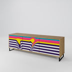 TONE COLLAPSE 3-Door TV Stand in Oak Effect