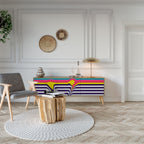 TONE COLLAPSE 3-Door TV Stand in Oak Effect