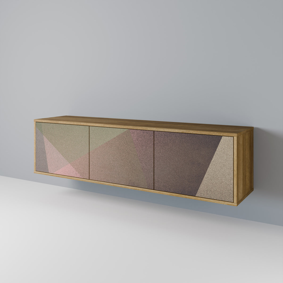 BEIGE GEOMETRY 3-türiges TV-Lowboard