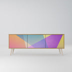 BRIGHT GEOMETRY 3-Door TV Stand in Oak Effect