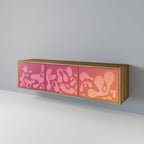 IRREGULAR PINK TV-Lowboard mit 3 Türen in Eiche-Optik