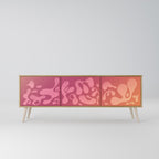 IRREGULAR PINK TV-Lowboard mit 3 Türen in Eiche-Optik
