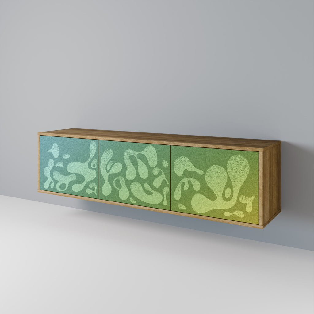 IRREGULAR BLUE TV-Lowboard mit 3 Türen in Eiche-Optik