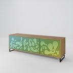 IRREGULAR BLUE TV-Lowboard mit 3 Türen in Eiche-Optik