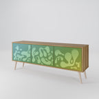 IRREGULAR BLUE TV-Lowboard mit 3 Türen in Eiche-Optik