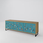 COLLECTIVE STREAM 3-Door TV Stand in Oak Effect