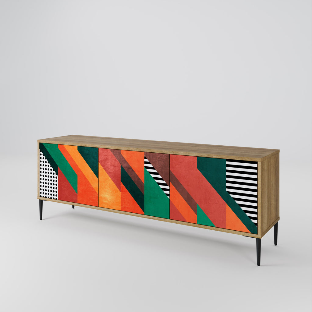 MAKESHIFT ARTISTRY TV-Lowboard mit 3 Türen in Eiche-Optik