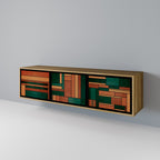 EARTHY FIGURES TV-Lowboard mit 3 Türen in Eiche-Optik