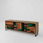 EARTHY FIGURES TV-Lowboard mit 3 Türen in Eiche-Optik