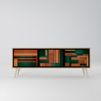 EARTHY FIGURES TV-Lowboard mit 3 Türen in Eiche-Optik