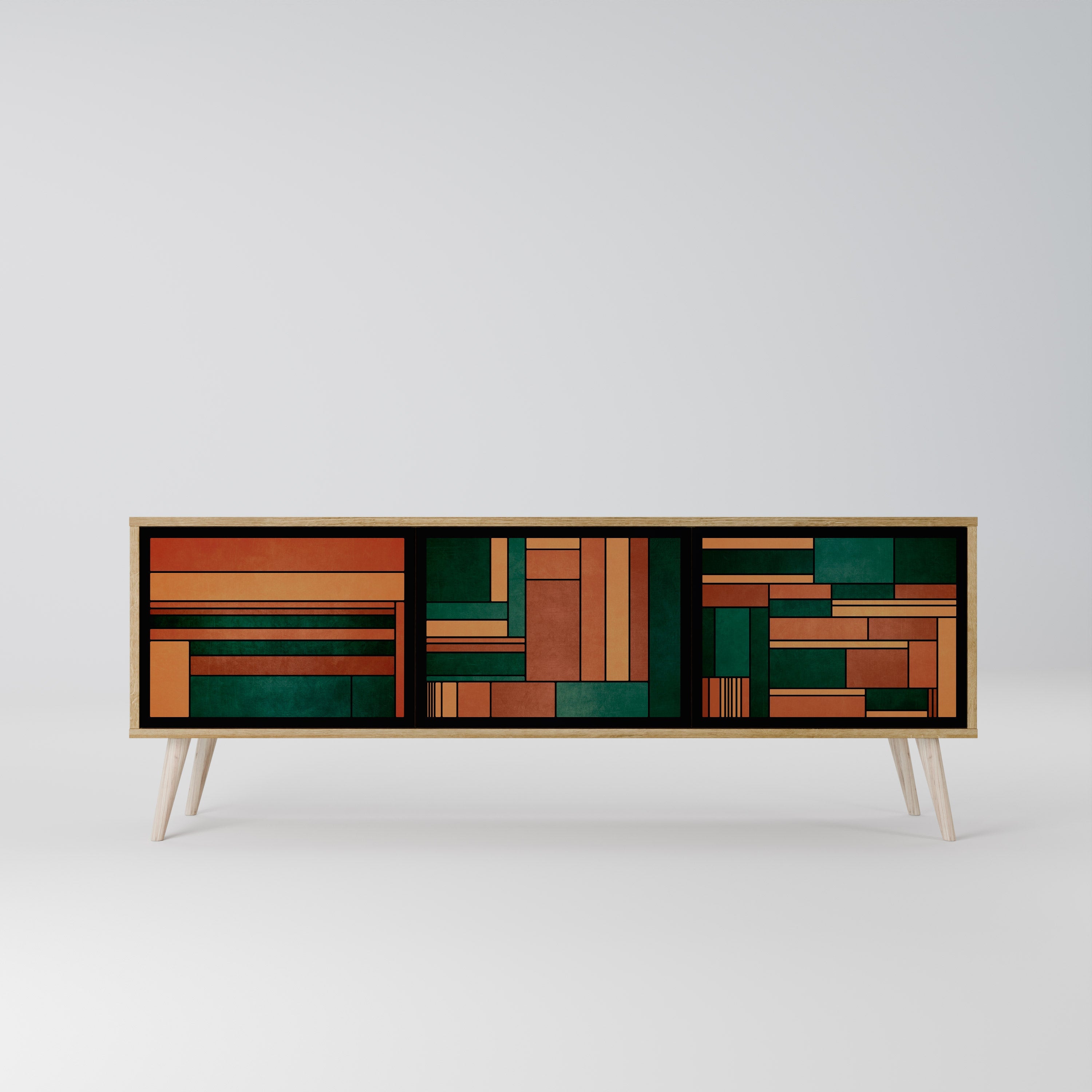 EARTHY FIGURES TV-Lowboard mit 3 Türen in Eiche-Optik