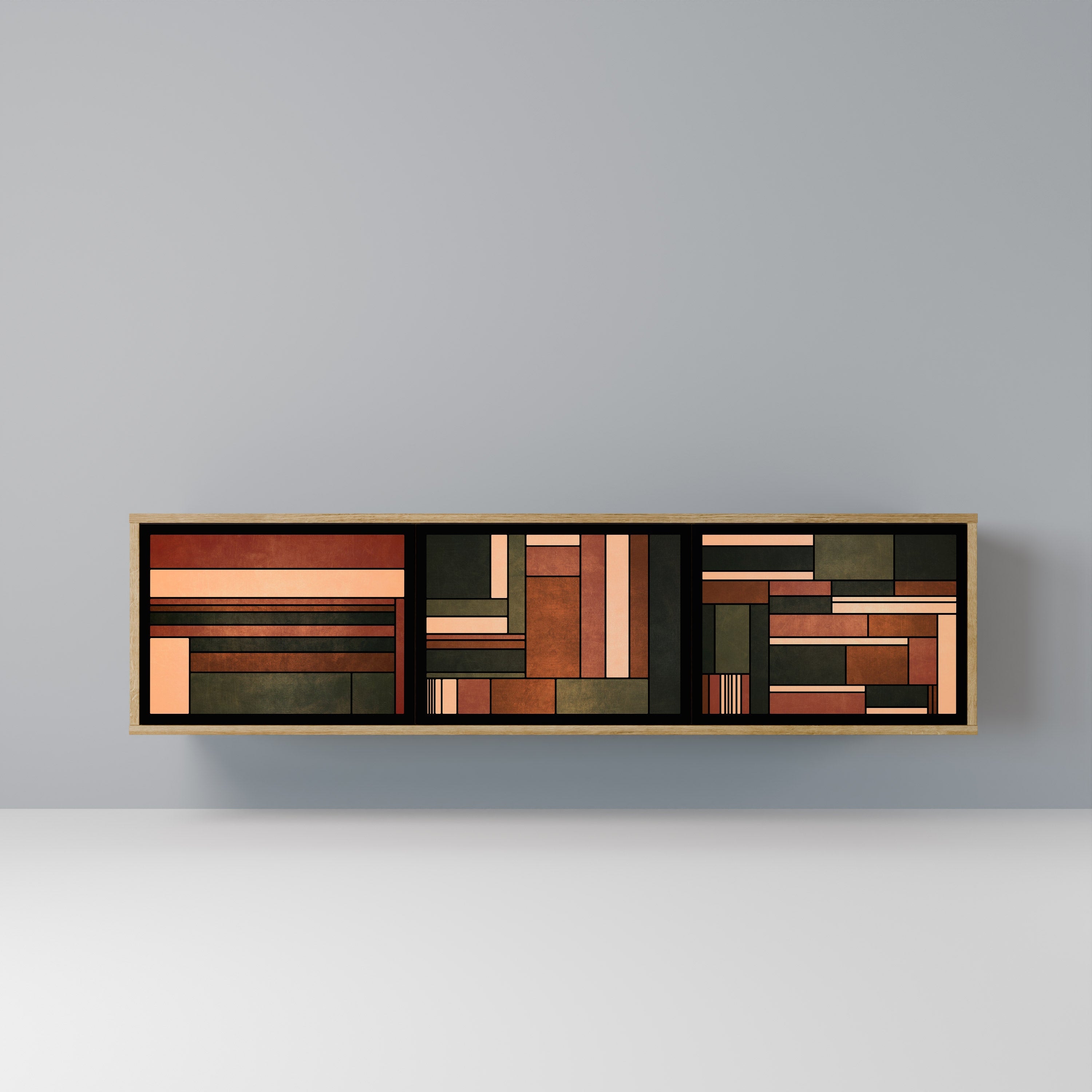 FIGURES OF NATURE TV-Lowboard mit 3 Türen in Eiche-Optik