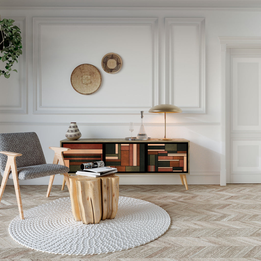 FIGURES OF NATURE TV-Lowboard mit 3 Türen in Eiche-Optik