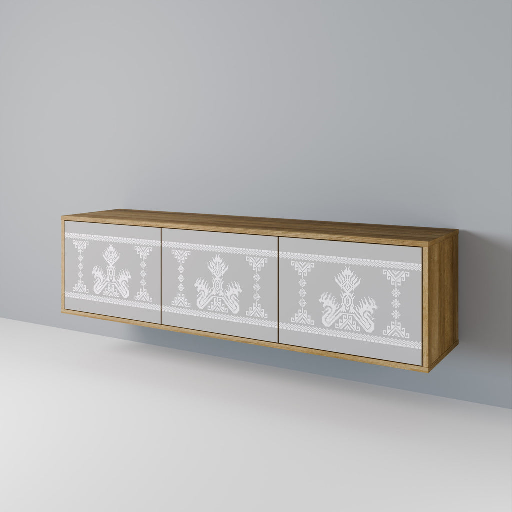 THAI GRAY TV-Lowboard mit 3 Türen in Eiche-Optik