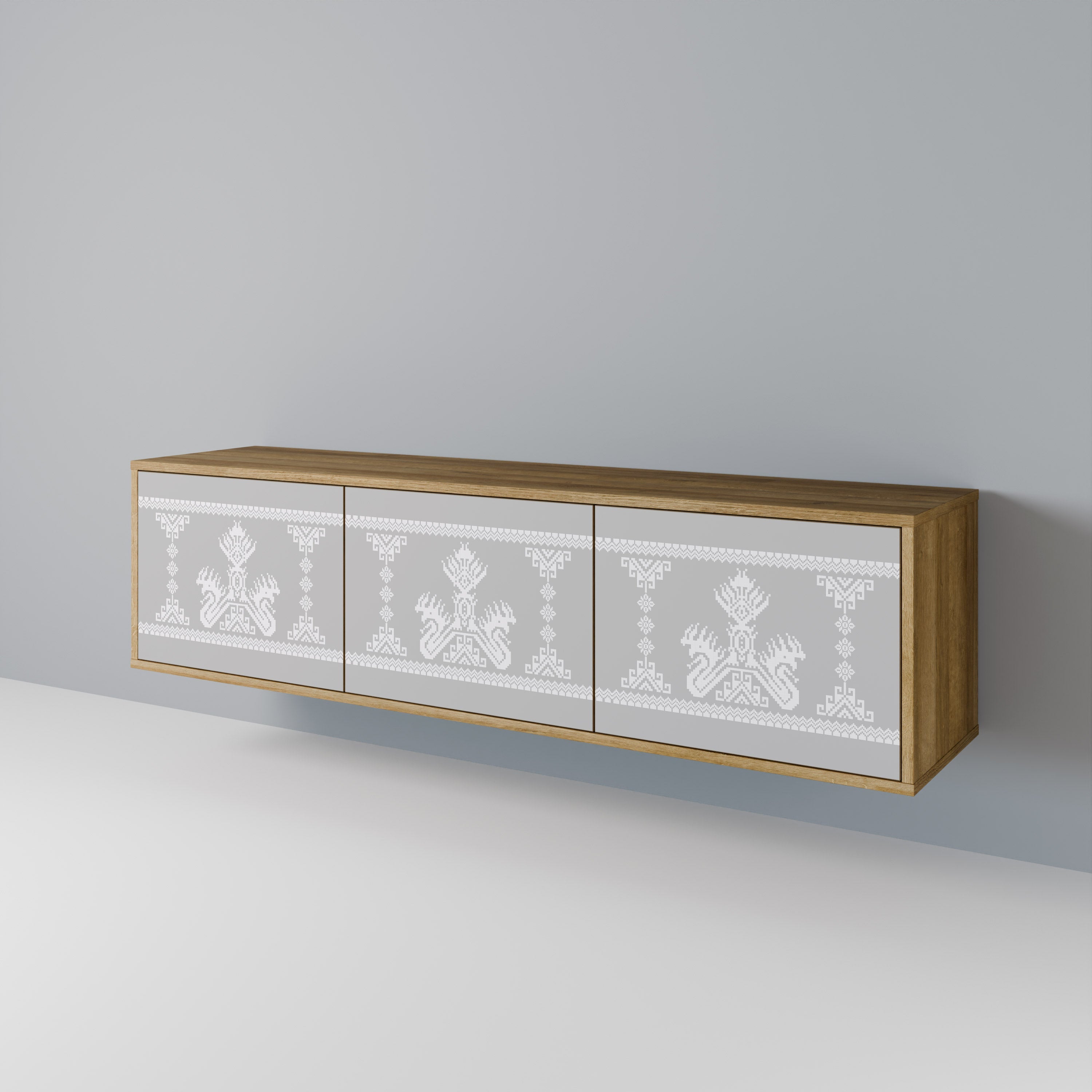 THAI GRAY TV-Lowboard mit 3 Türen in Eiche-Optik