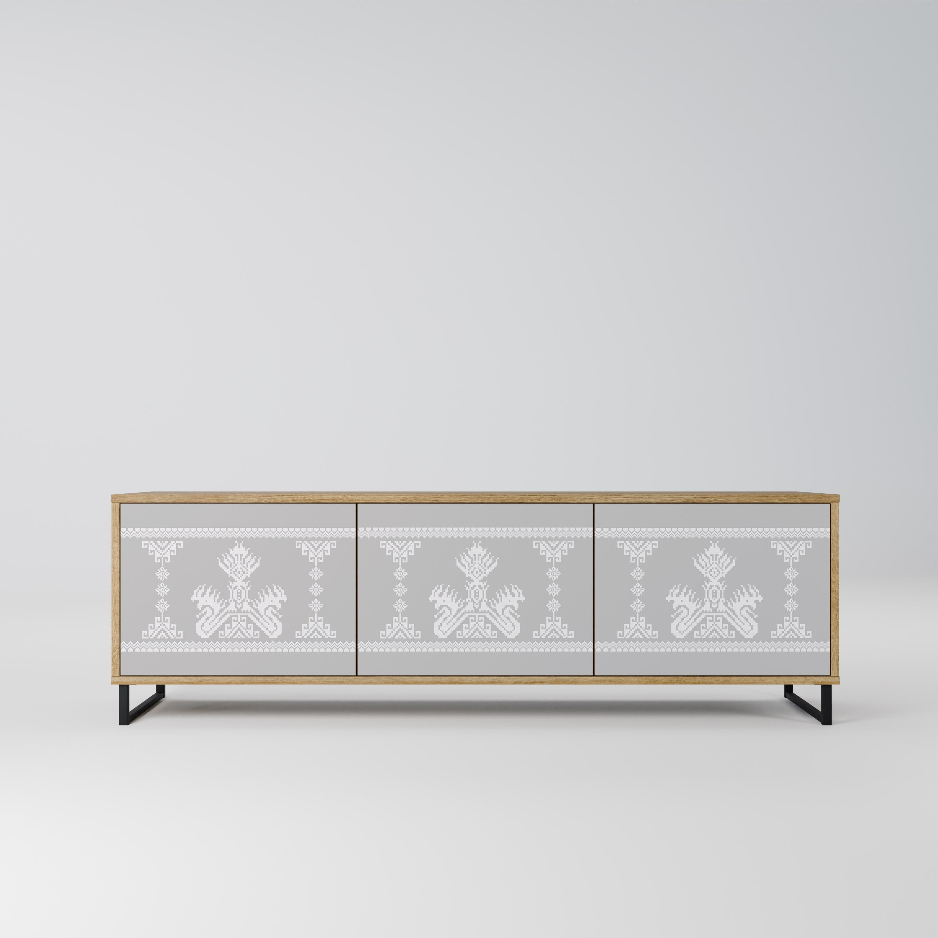 THAI GRAY TV-Lowboard mit 3 Türen in Eiche-Optik