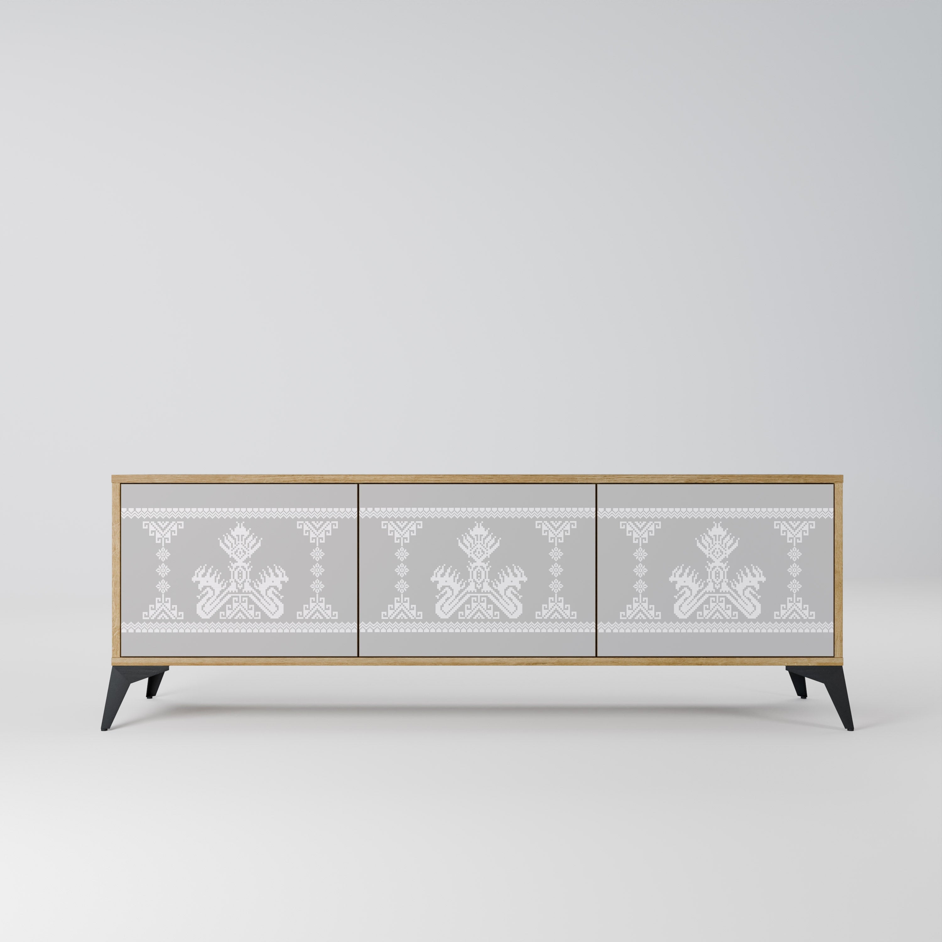 THAI GRAY TV-Lowboard mit 3 Türen in Eiche-Optik