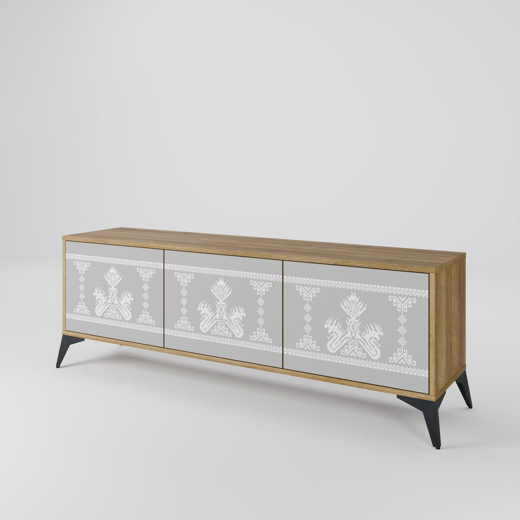 THAI GRAY TV-Lowboard mit 3 Türen in Eiche-Optik