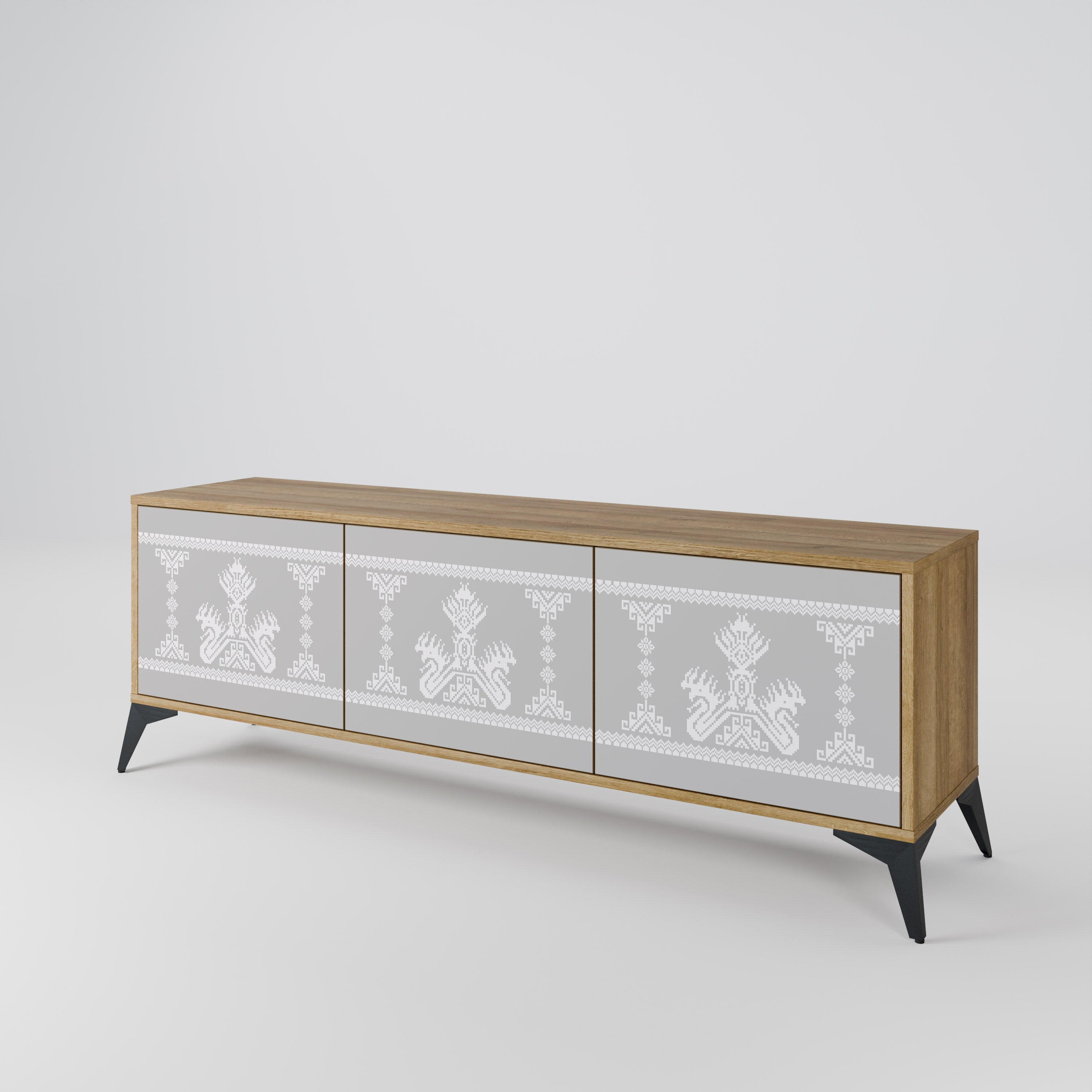 THAI GRAY TV-Lowboard mit 3 Türen in Eiche-Optik
