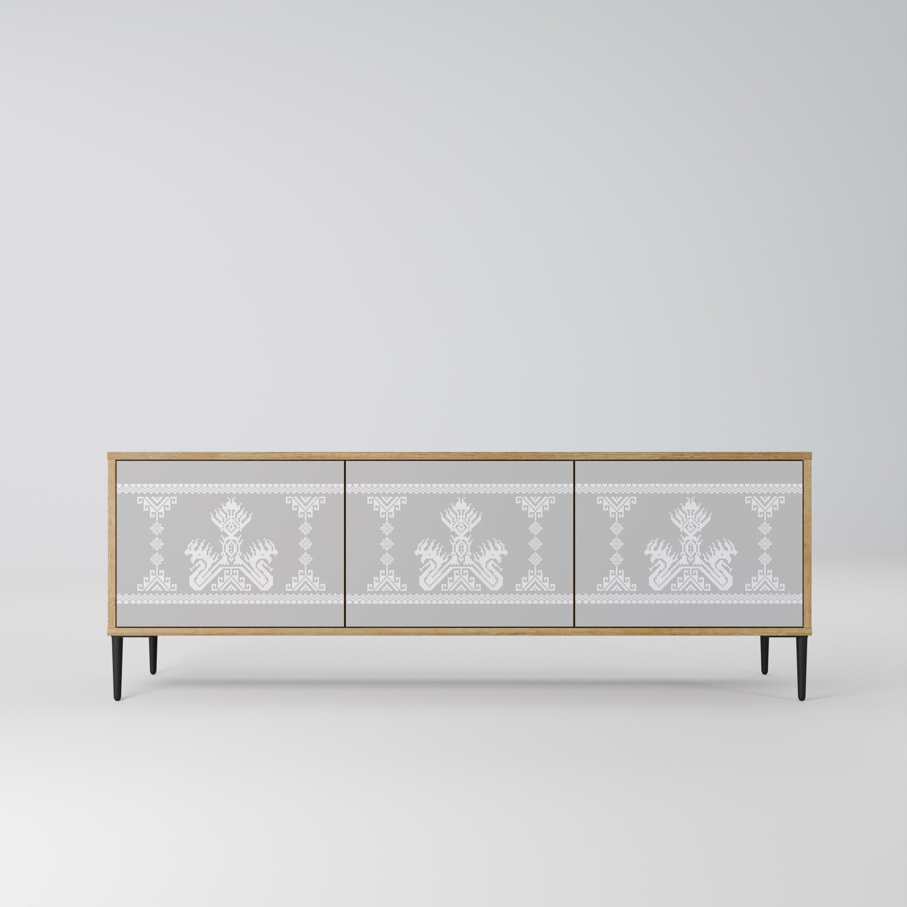 THAI GRAY TV-Lowboard mit 3 Türen in Eiche-Optik