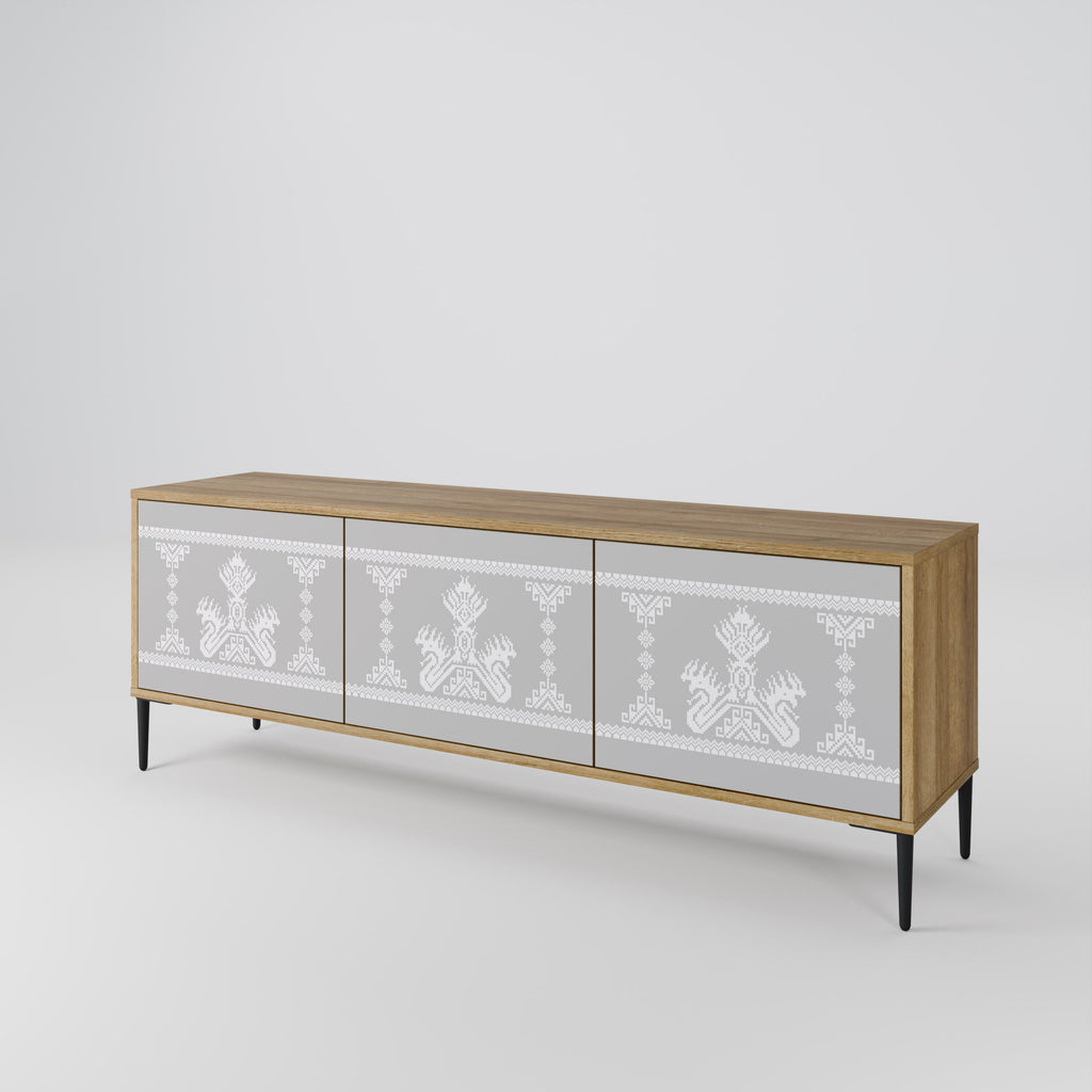 THAI GRAY TV-Lowboard mit 3 Türen in Eiche-Optik