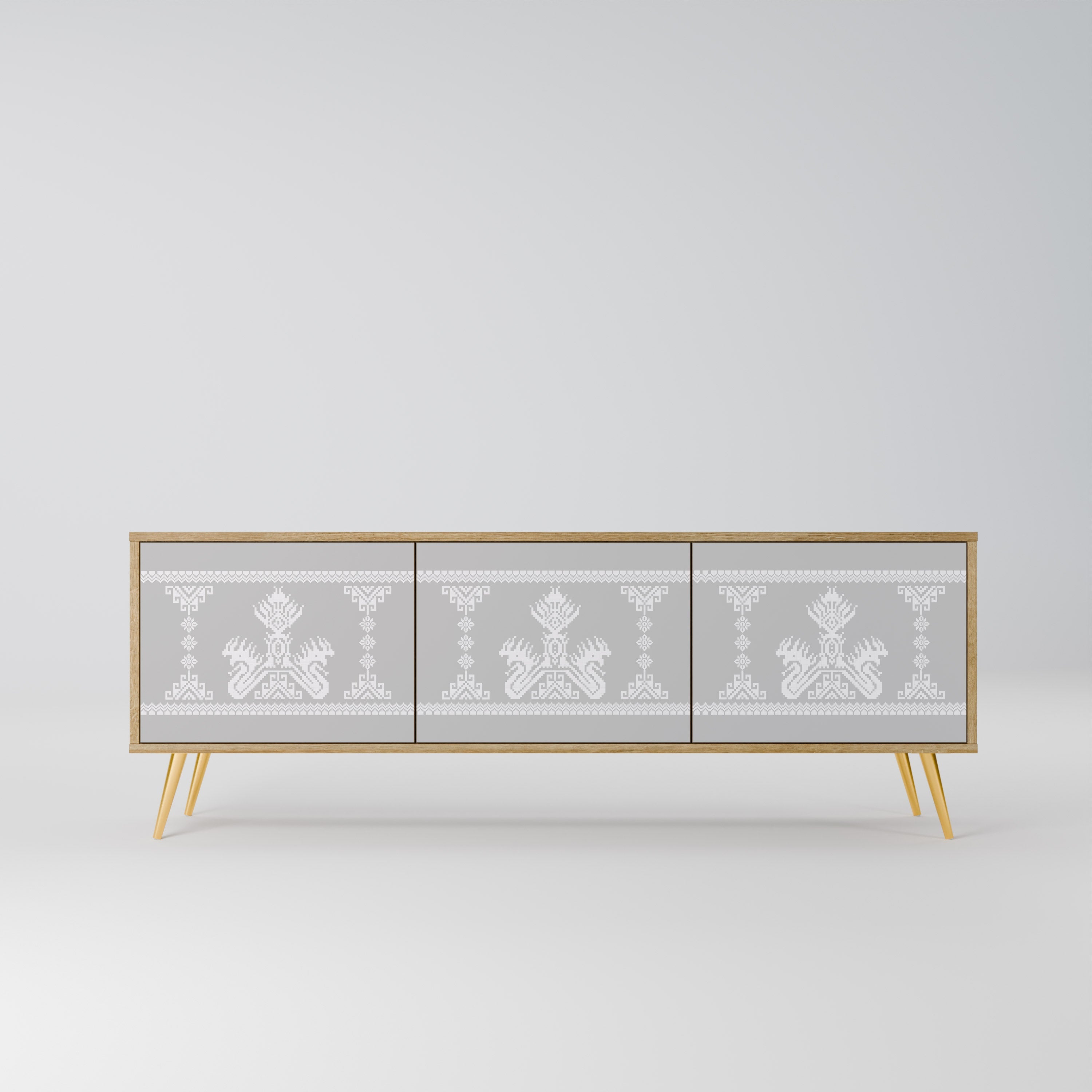 THAI GRAY TV-Lowboard mit 3 Türen in Eiche-Optik