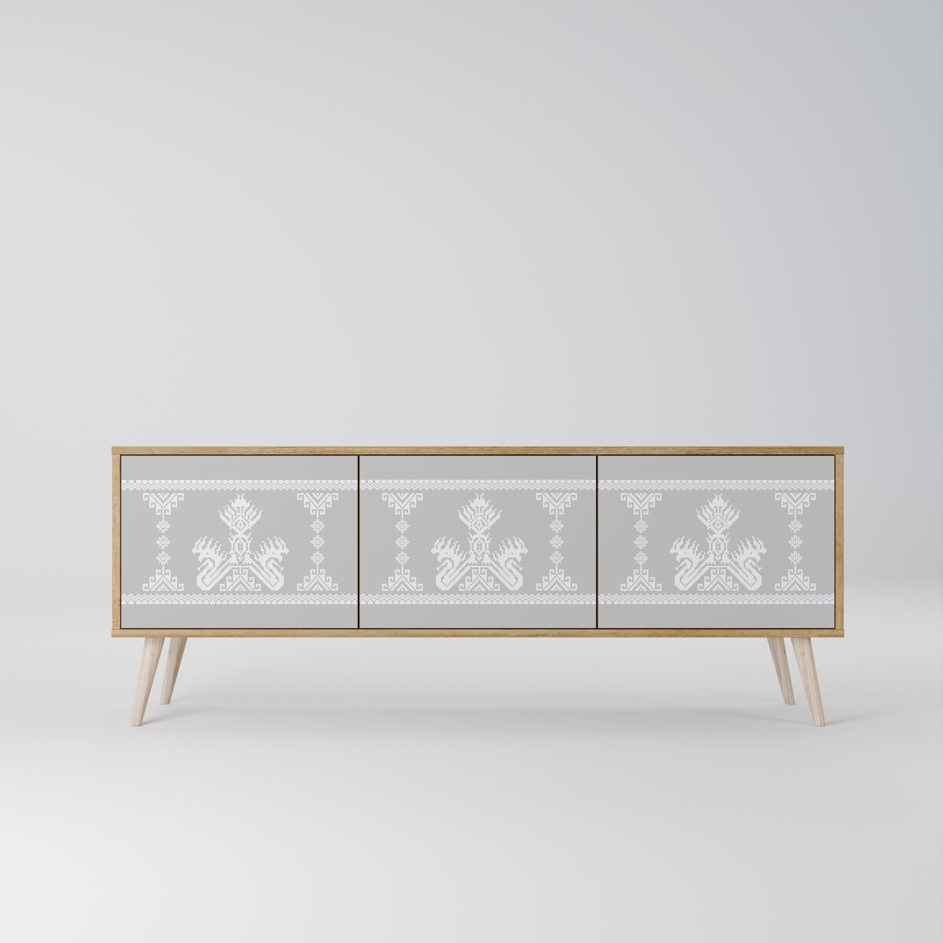 THAI GRAY TV-Lowboard mit 3 Türen in Eiche-Optik