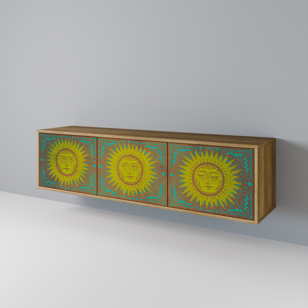 SUNSHINE EULOGY TV-Lowboard mit 3 Türen in Eiche-Optik