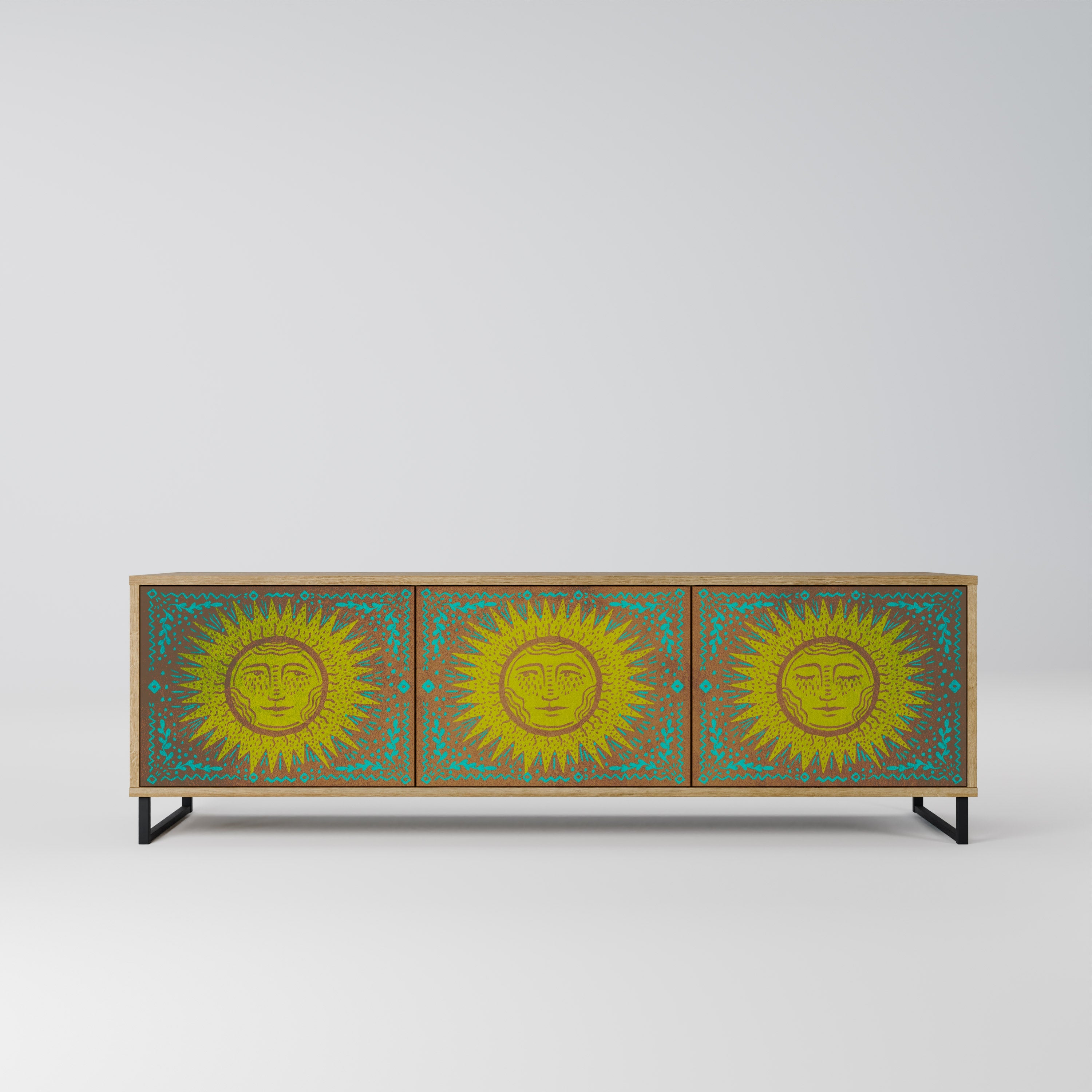 SUNSHINE EULOGY TV-Lowboard mit 3 Türen in Eiche-Optik