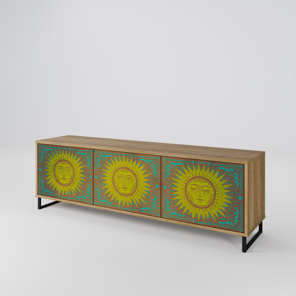 SUNSHINE EULOGY TV-Lowboard mit 3 Türen in Eiche-Optik