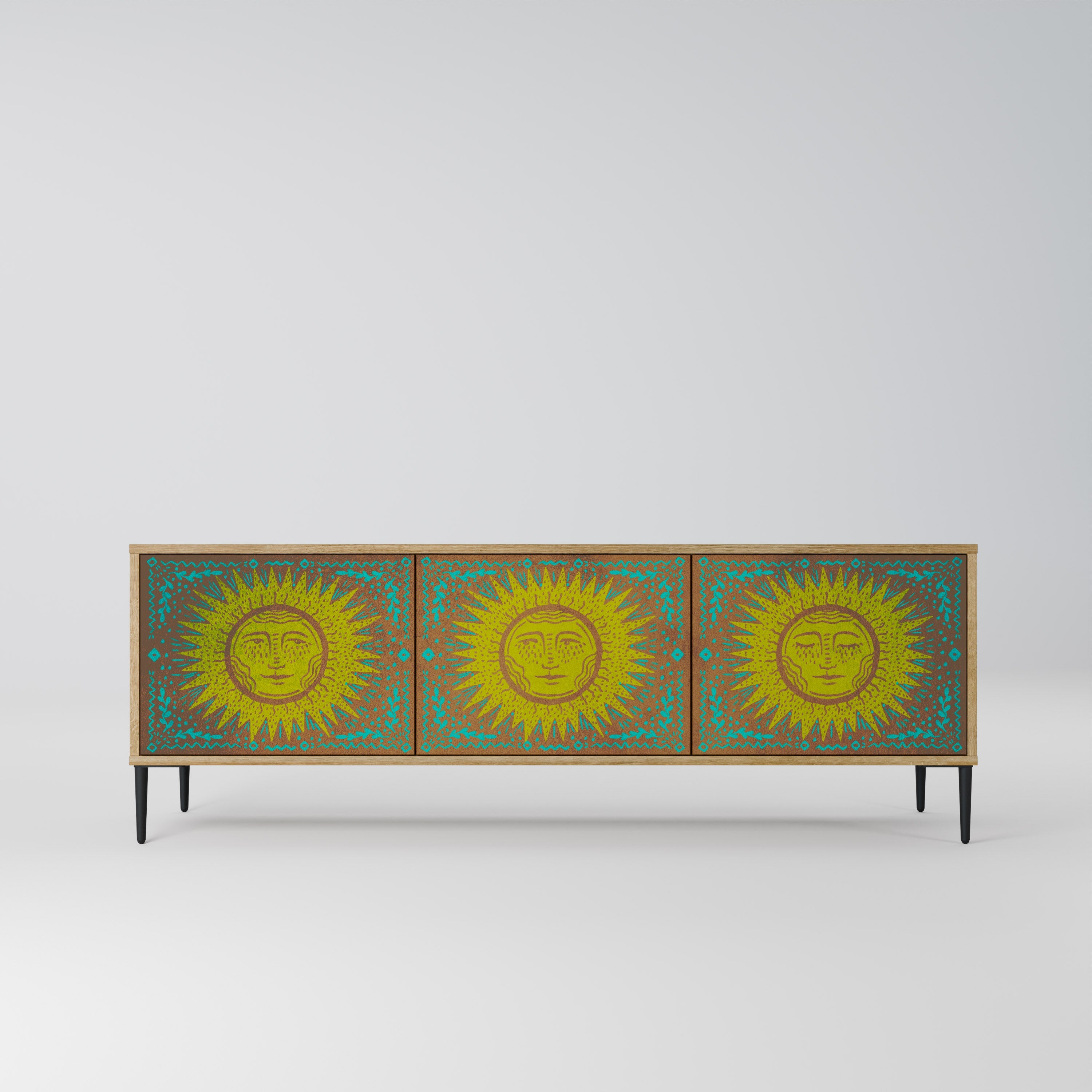 SUNSHINE EULOGY TV-Lowboard mit 3 Türen in Eiche-Optik