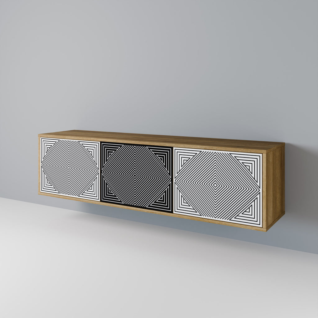 POLYGON ILLUSION TV-Lowboard mit 3 Türen in Eiche-Optik