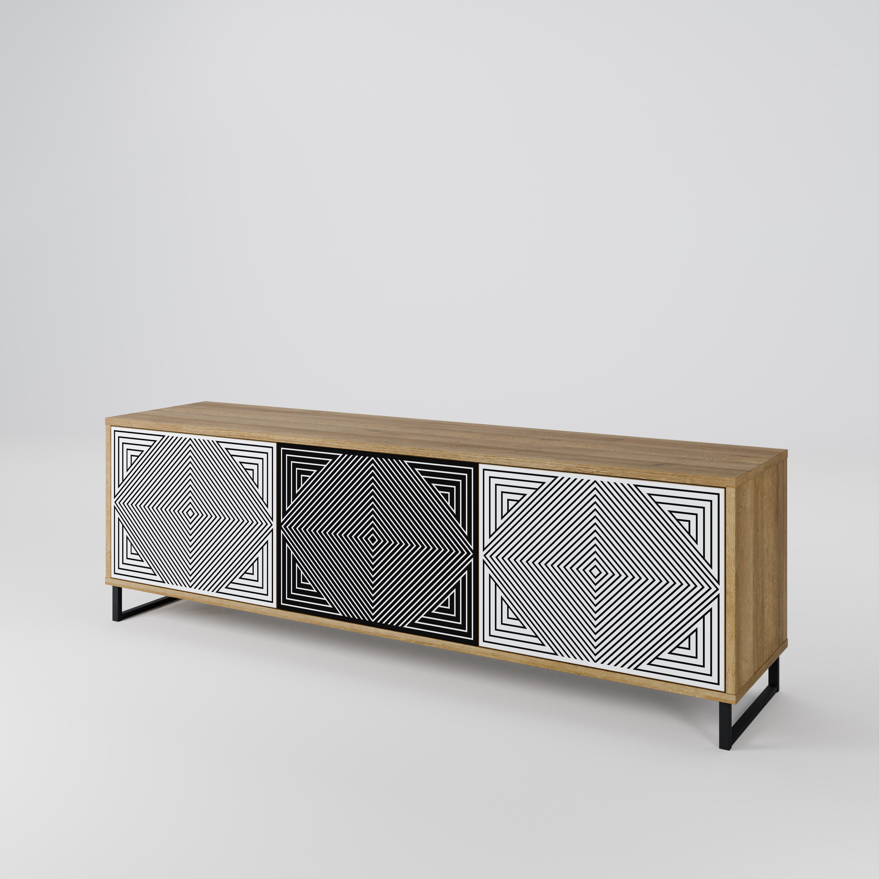 POLYGON ILLUSION 3-Door TV Cabinet