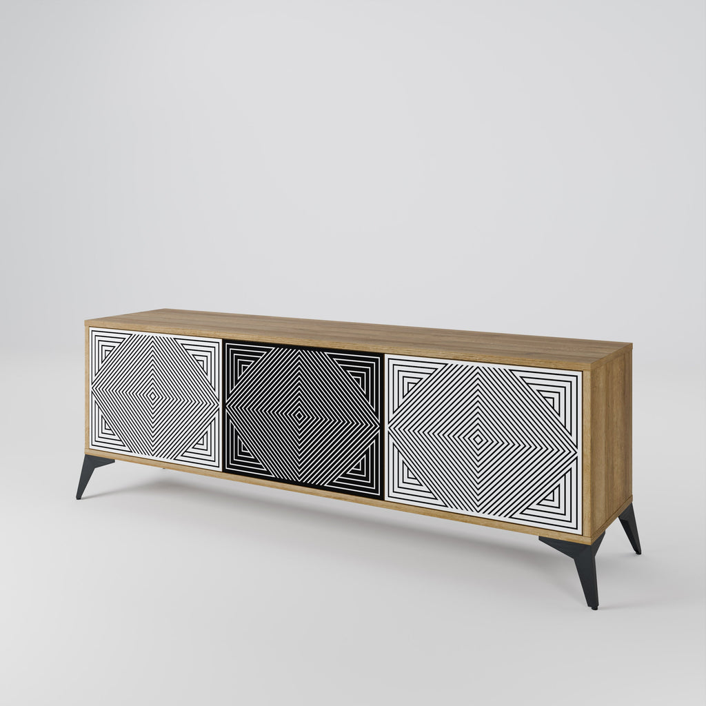POLYGON ILLUSION TV-Lowboard mit 3 Türen in Eiche-Optik