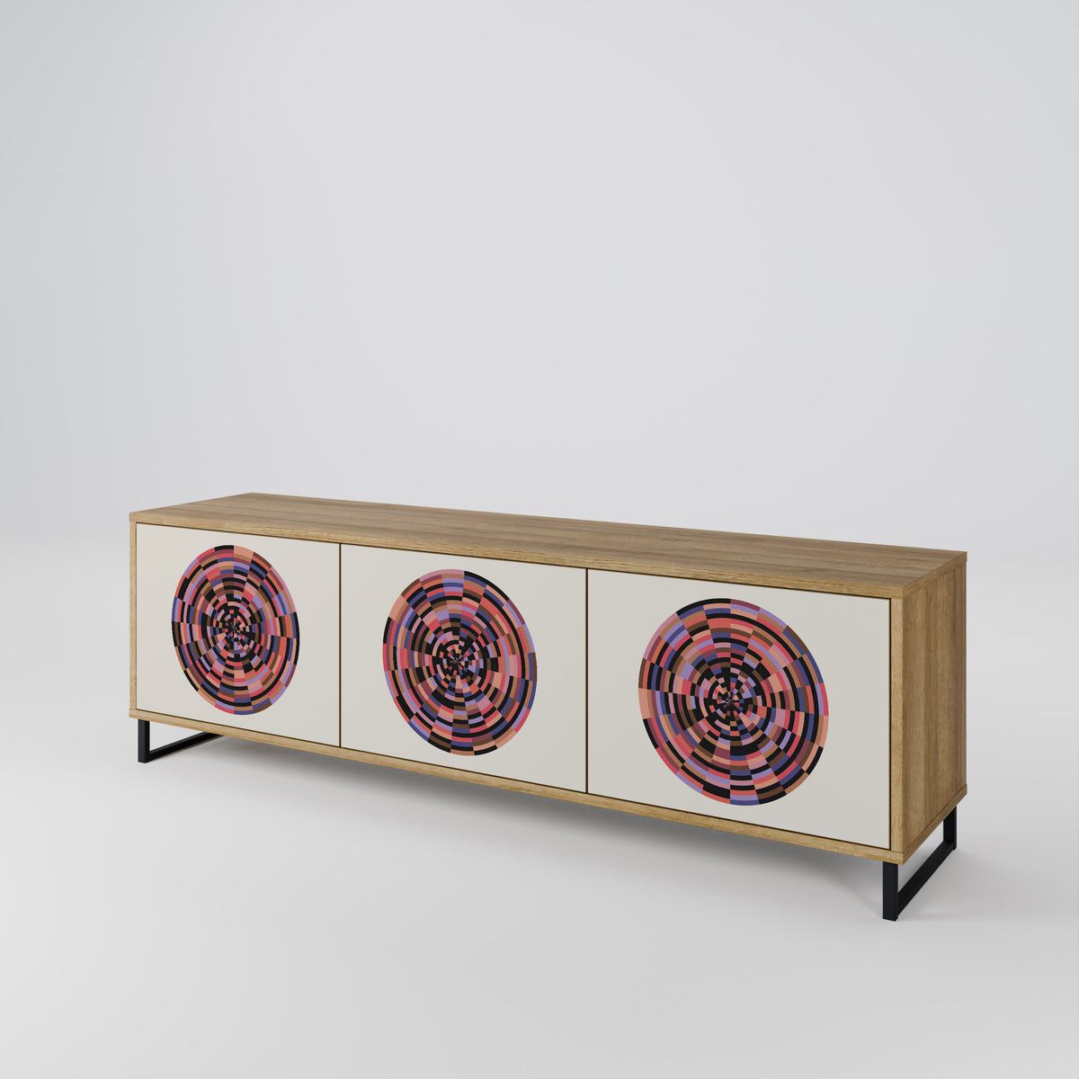 BROWN CIRCLES 3-türiges TV-Lowboard