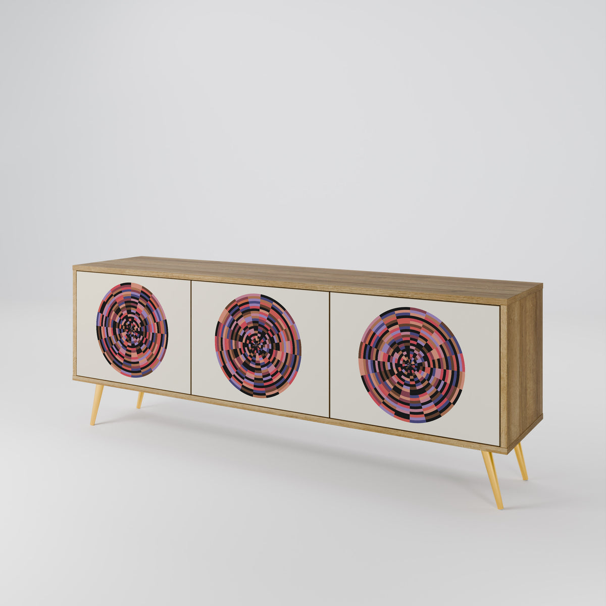 BROWN CIRCLES 3-türiges TV-Lowboard