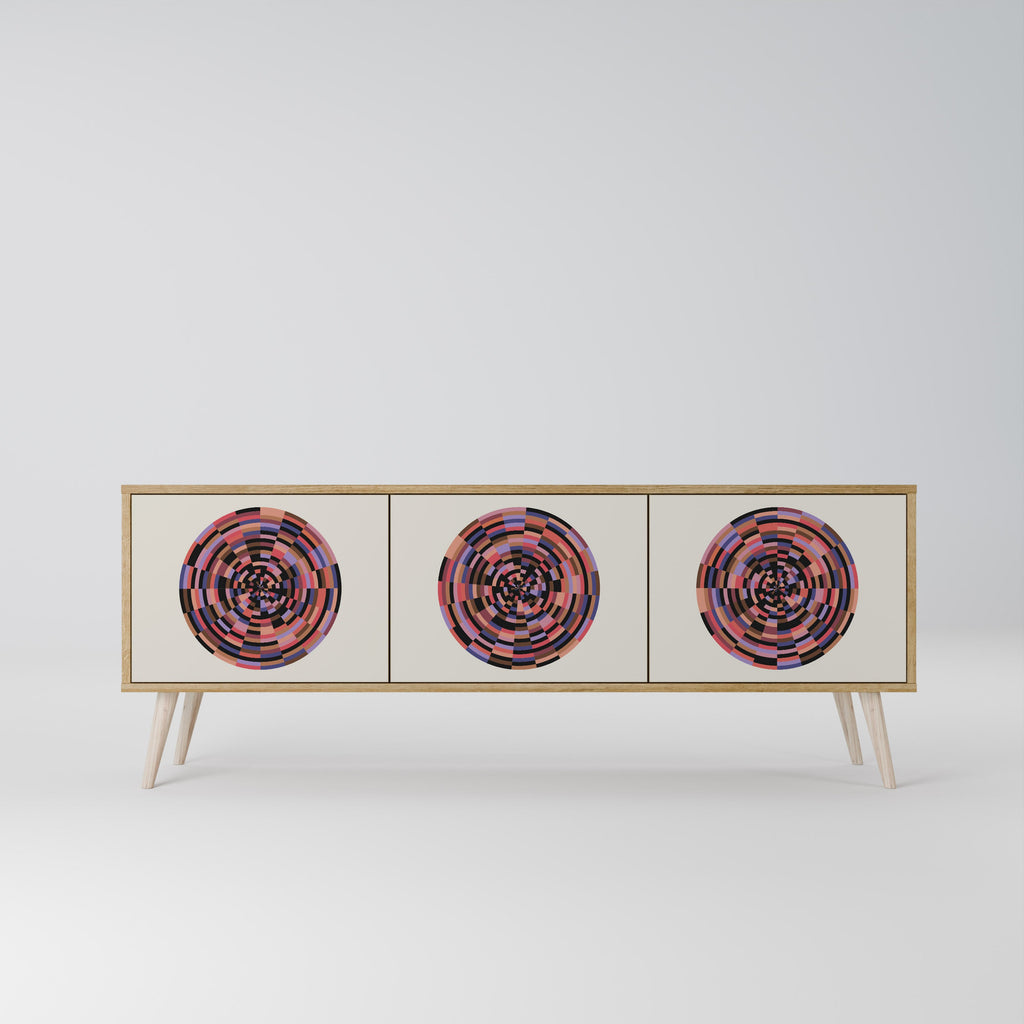 BROWN CIRCLES TV-Lowboard mit 3 Türen in Eiche-Optik