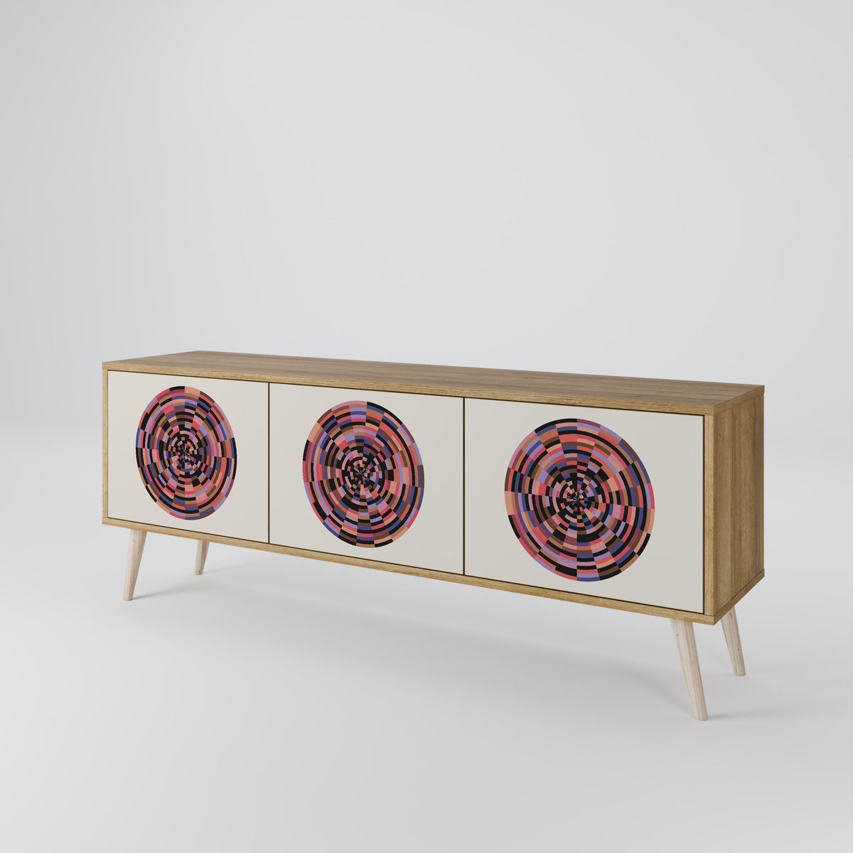 BROWN CIRCLES 3-türiges TV-Lowboard