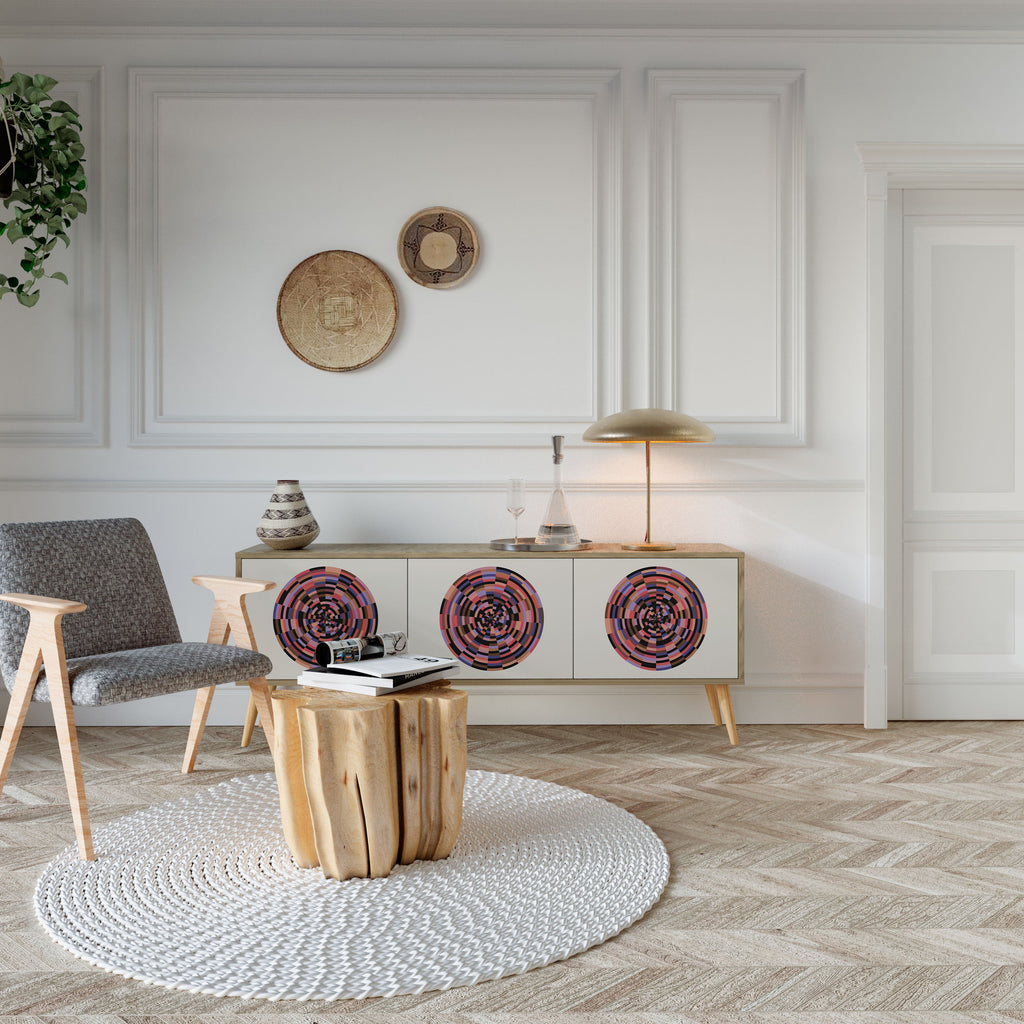 BROWN CIRCLES TV-Lowboard mit 3 Türen in Eiche-Optik