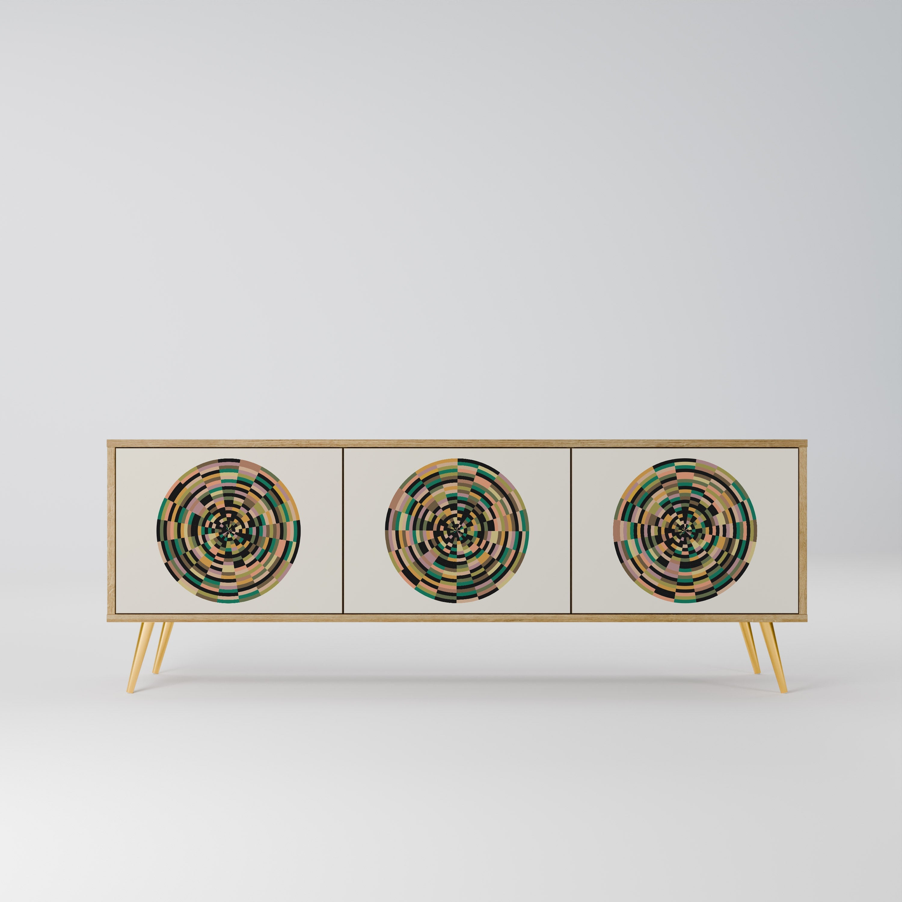 GREEN CIRCLES TV-Lowboard mit 3 Türen in Eiche-Optik