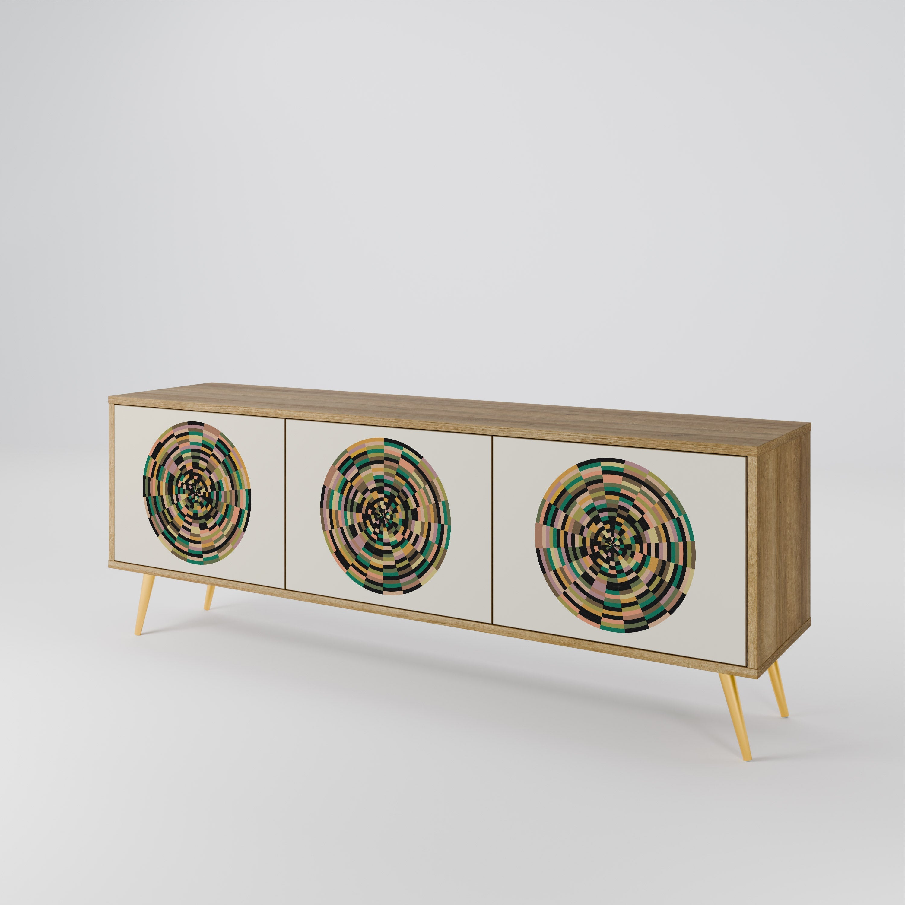 GREEN CIRCLES TV-Lowboard mit 3 Türen in Eiche-Optik