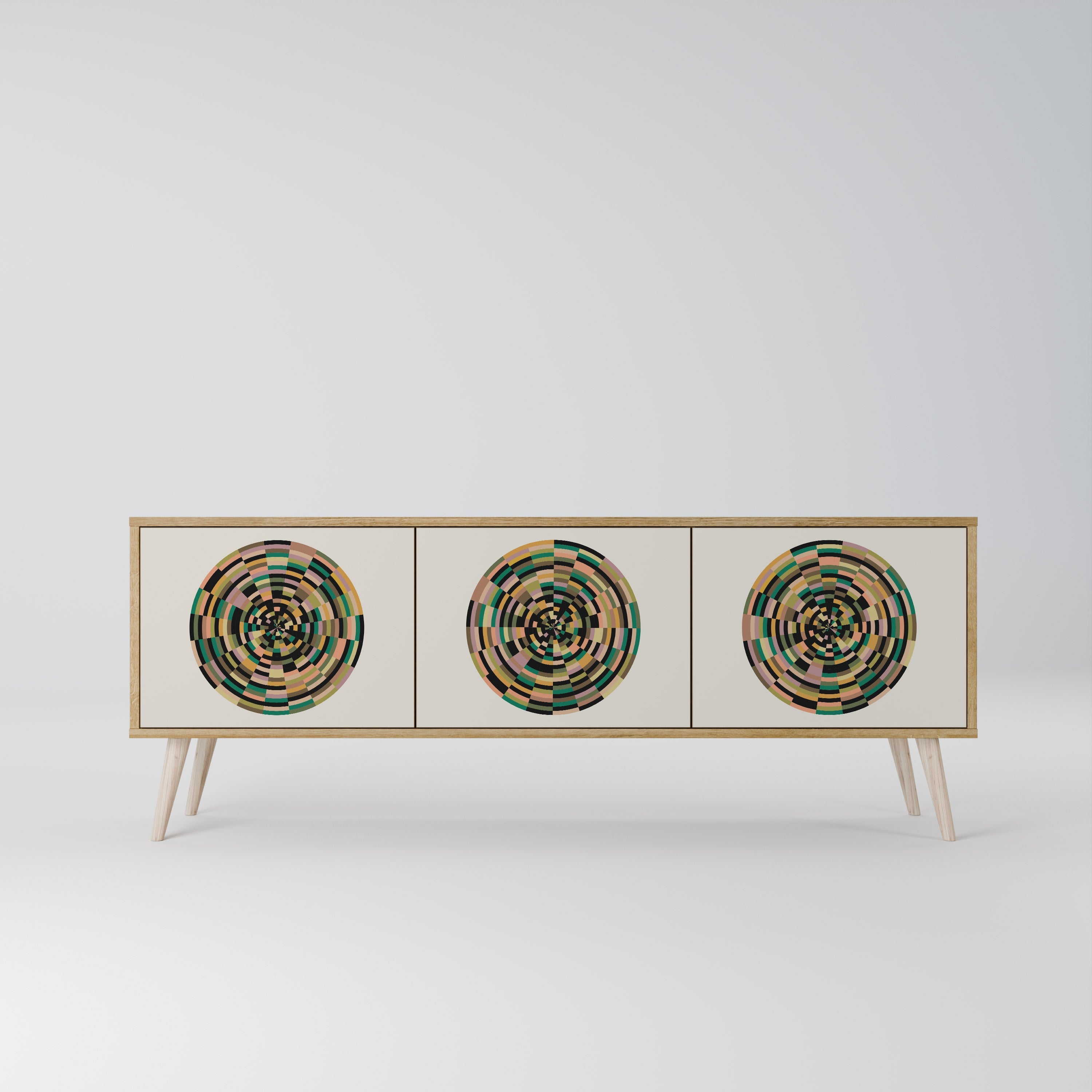 GREEN CIRCLES TV-Lowboard mit 3 Türen in Eiche-Optik