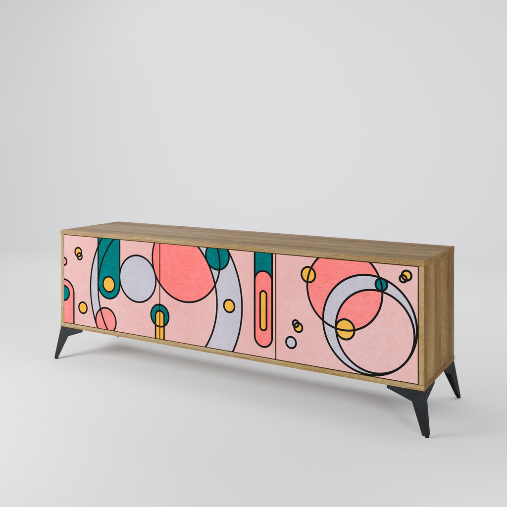 GOSSAMER ECHOES TV-Lowboard mit 3 Türen in Eiche-Optik