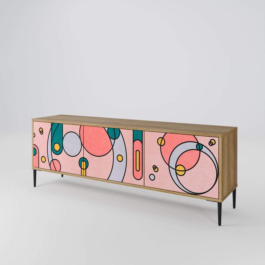 GOSSAMER ECHOES TV-Lowboard mit 3 Türen in Eiche-Optik