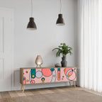 GOSSAMER ECHOES TV-Lowboard mit 3 Türen in Eiche-Optik