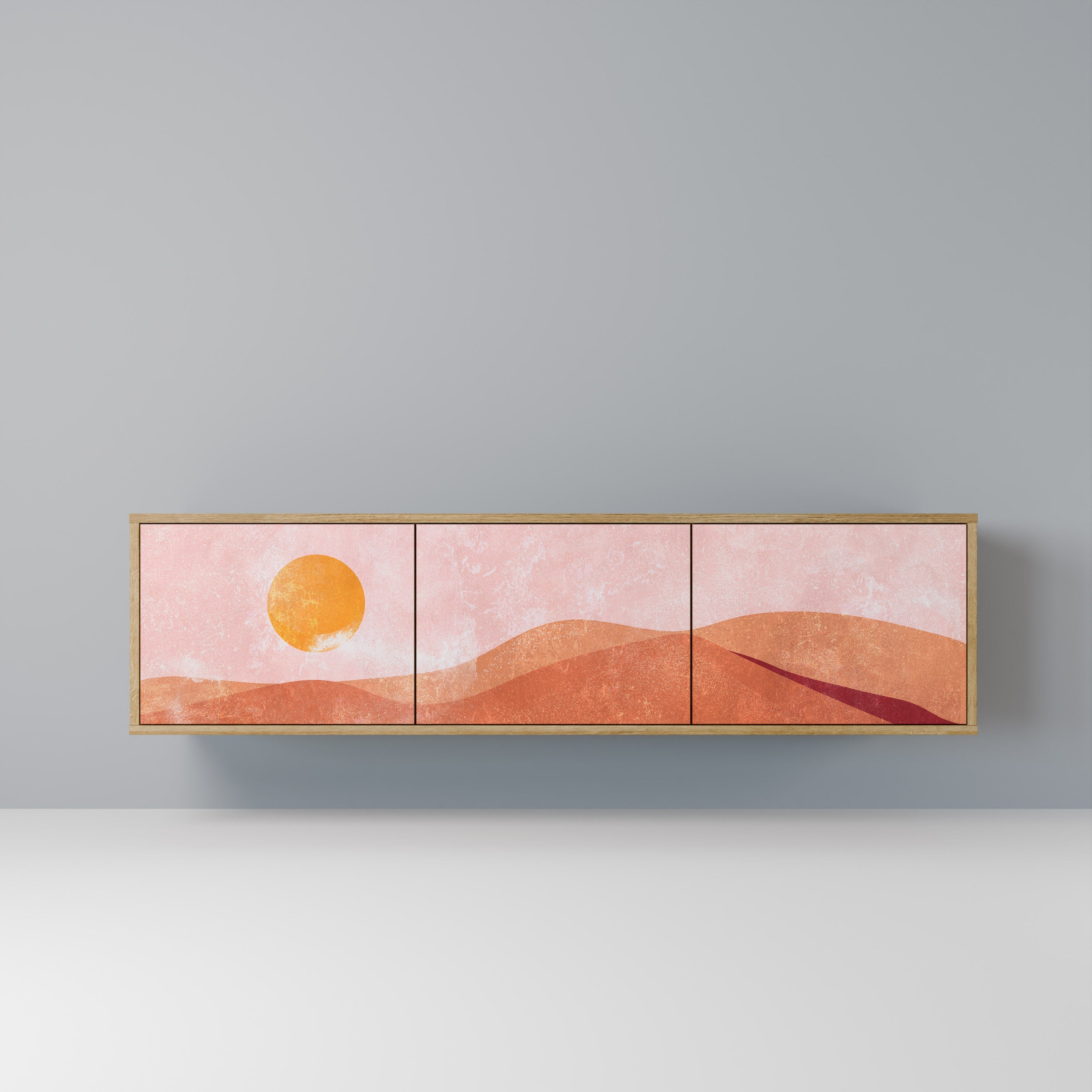 LUMINOUS SUNLIGHT TV-Lowboard mit 3 Türen in Eiche-Optik