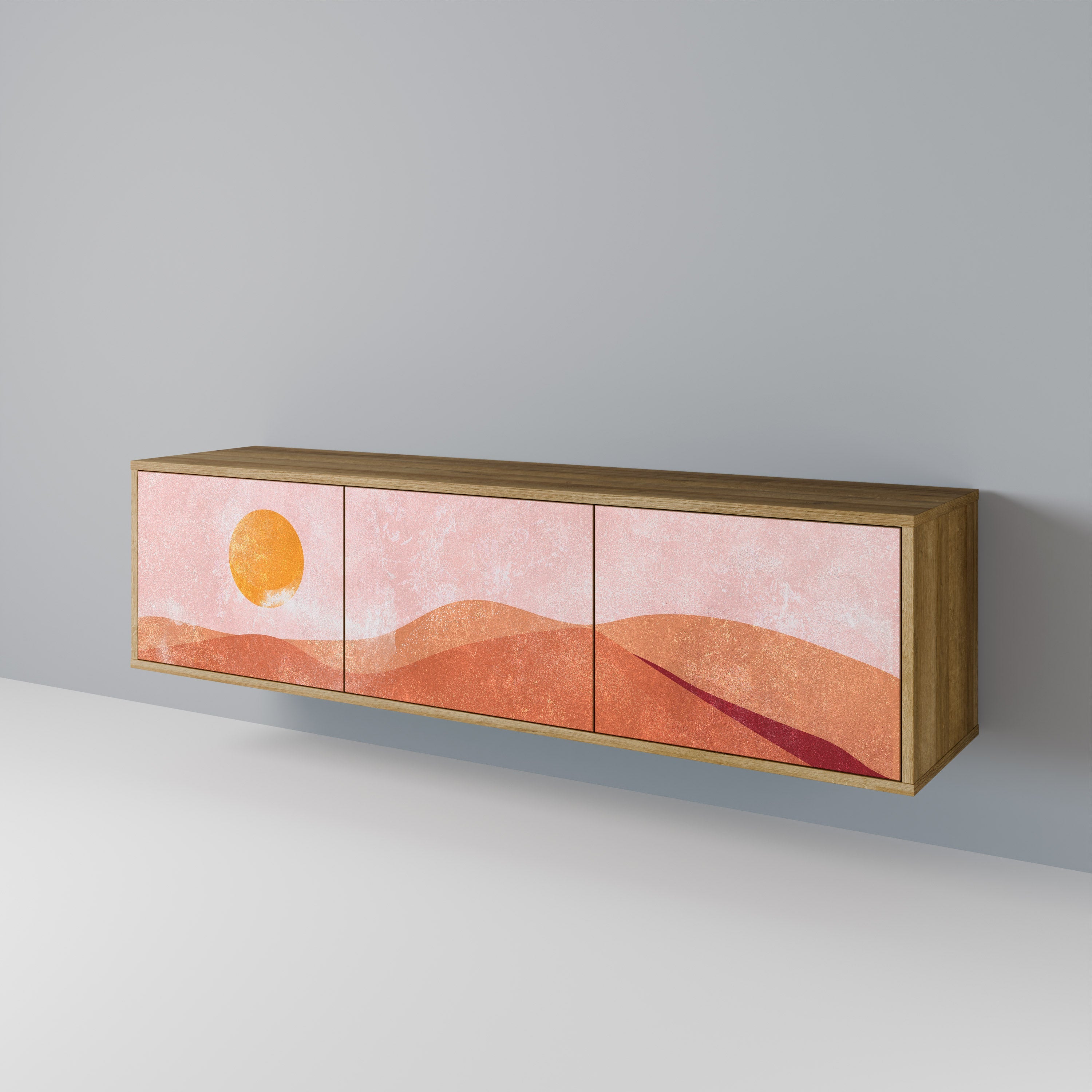 LUMINOUS SUNLIGHT TV-Lowboard mit 3 Türen in Eiche-Optik