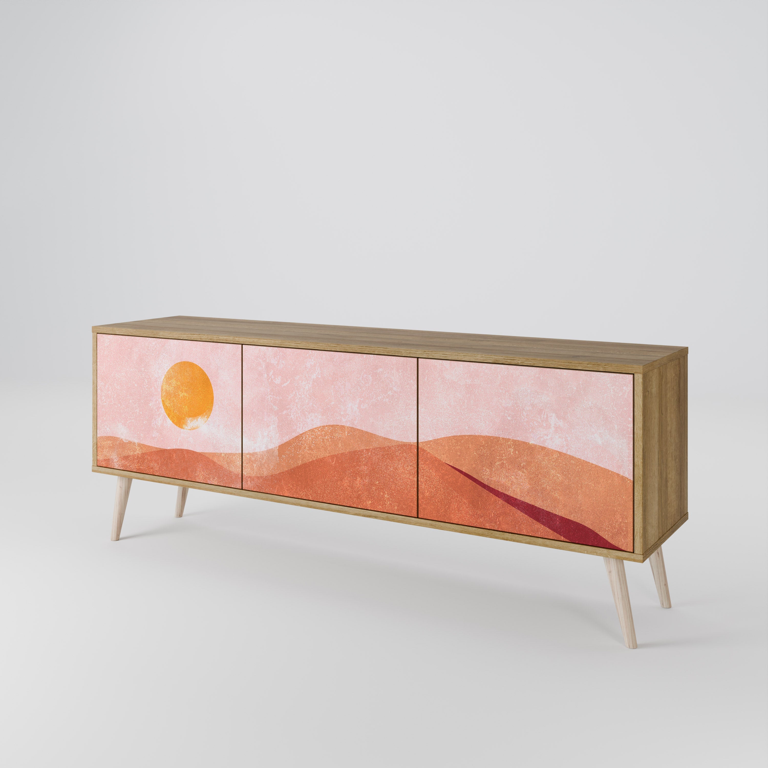 LUMINOUS SUNLIGHT TV-Lowboard mit 3 Türen in Eiche-Optik